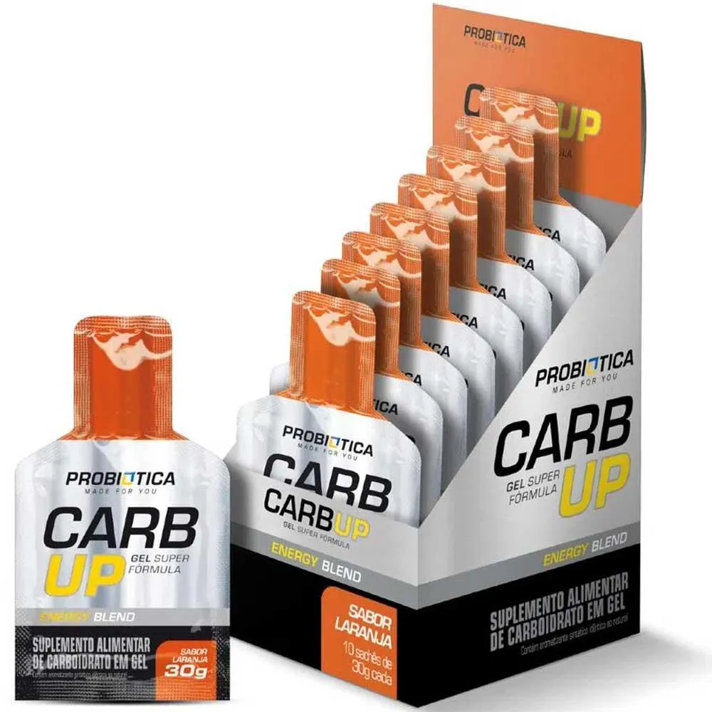 GEL ENERGéTICO CARB UP GEL ENERGY PROBIOTICA CX 10 SACHêS Laranja