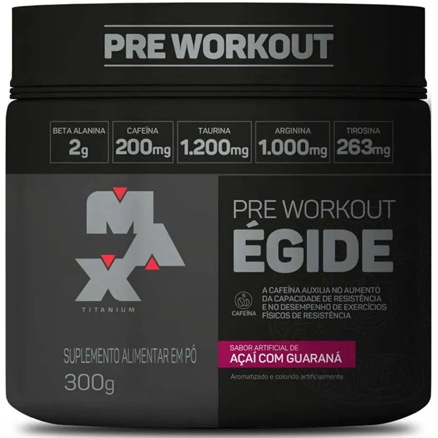 PRE WORKOUT ÉGIDE POTE 300G SABOR AçAí COM GUARANá - NOVIDADE MAX TITANIUM