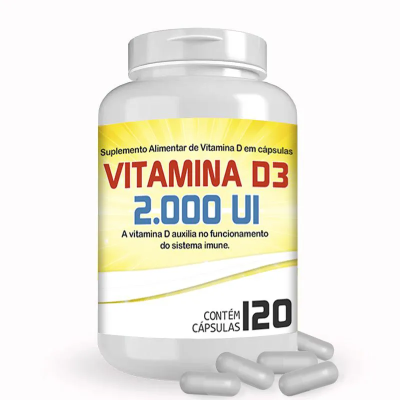 VITAMINA D3 2.000 UI COM 120 CAPSULAS