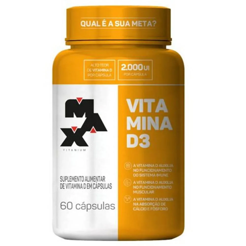 VITAMINA D3 2000UI C/ 60 CáPSULAS MAX TITANIUM SISTEMA IMUNE