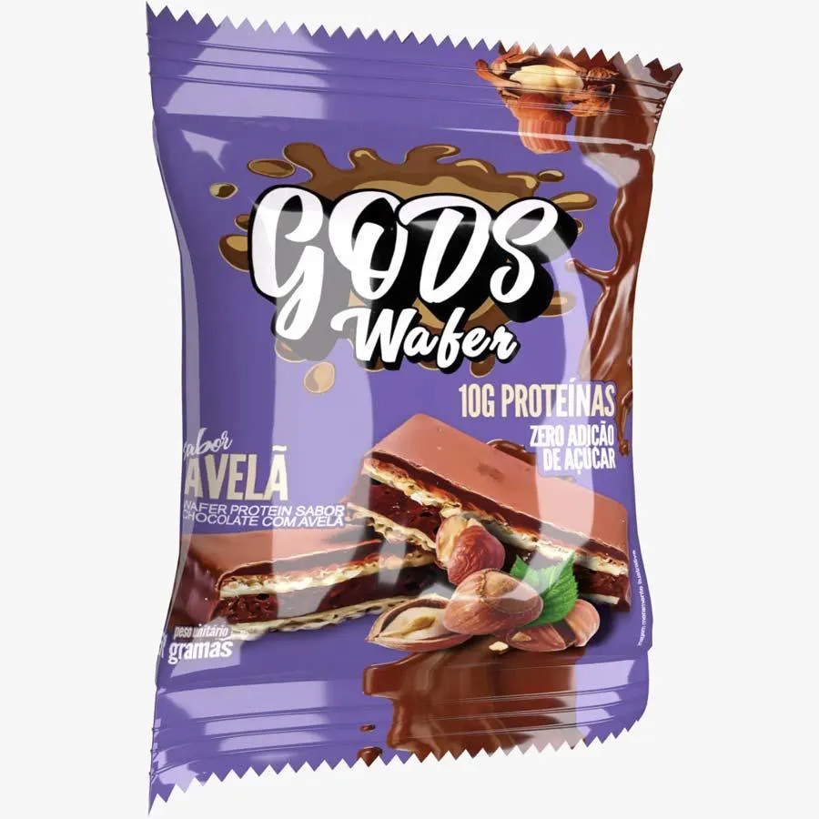 Barra de Wafer Proteica Canibal Inc Gods Wafer Avelã 51g 