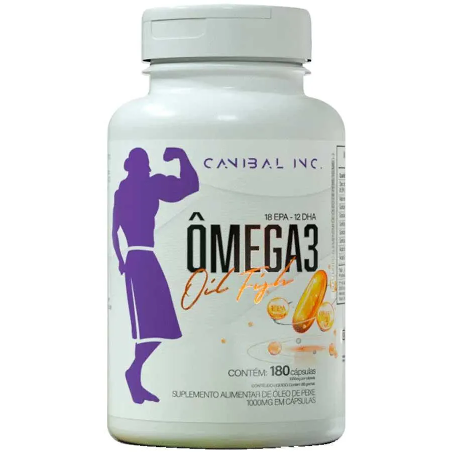 ÔMEGA 3 1000MG ÓLEO DE PEIXE 18EPA 12DHA 180 CáPSULAS CANIBAL