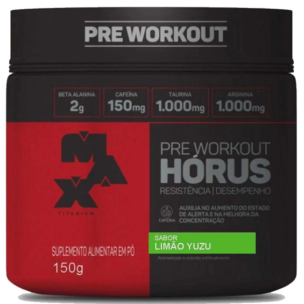 Pré-Treino Max Titanium Hórus Limão Yuzu 150g