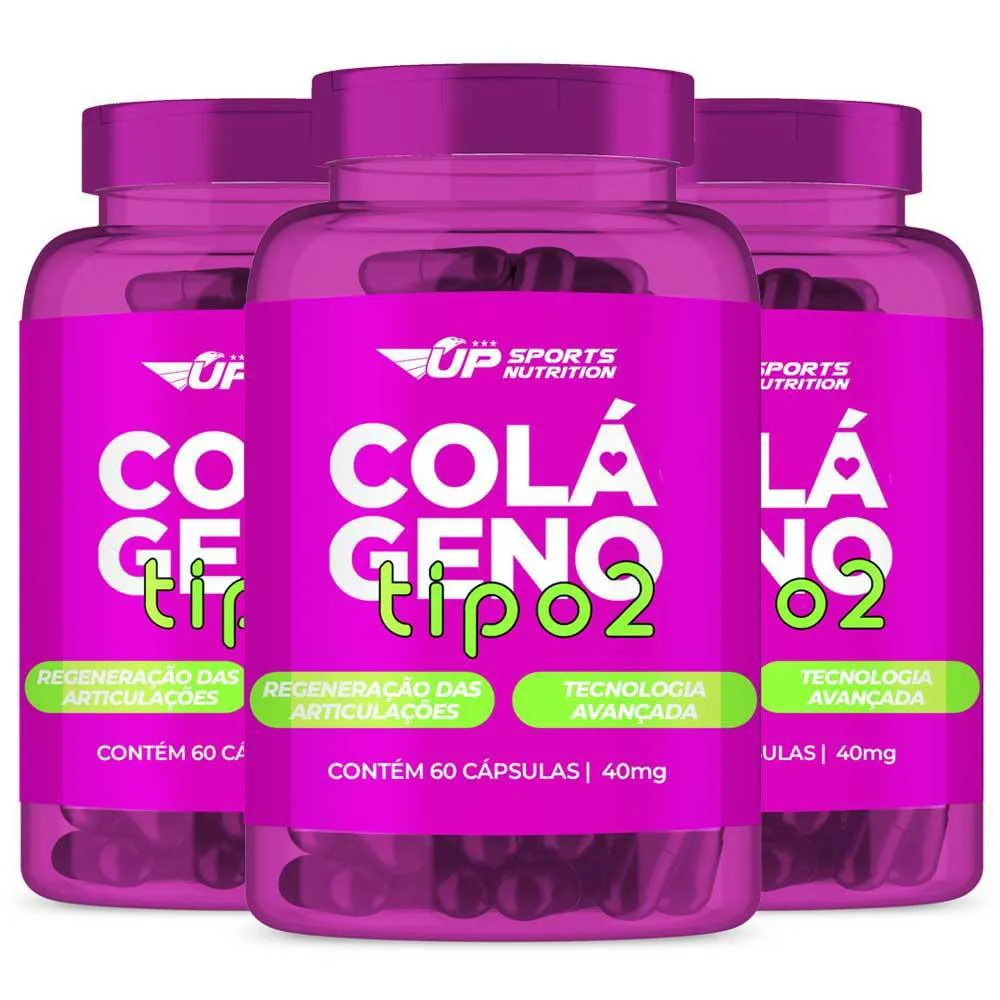 3X COLáGENO TIPO 2 NãO HIDROLISADO 40MG 60 CáPSULAS SOFTGEL