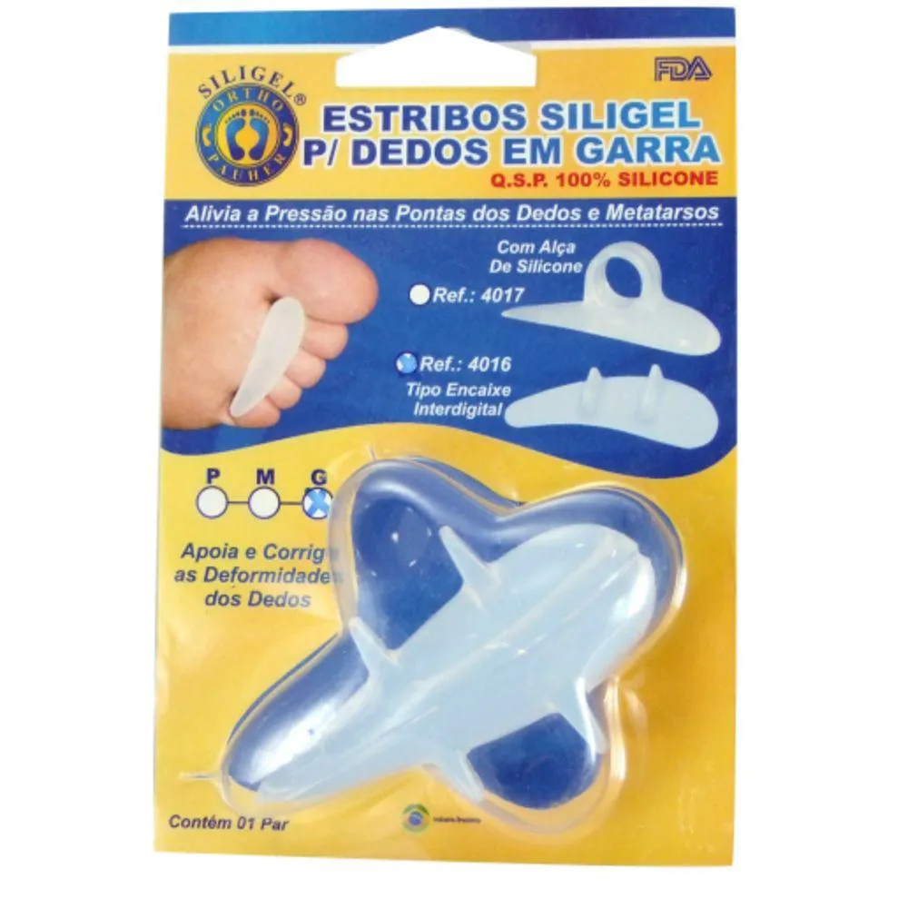 ESTRIBOS SILIGEL PARA DEDOS EM GARRA TIPO ENCAIXE INTERDITAL 4016 ORTHO PAUHER G