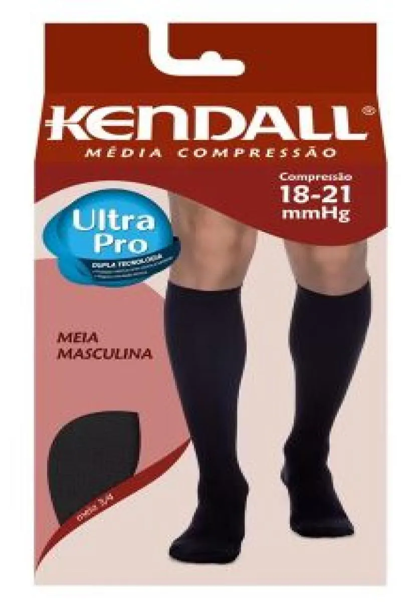 MEIAMASCULINA3/4-PRETO-MéDIACOMPRESSãO(18-21MMHG)-TAMG-KENDALL-CóD:411813