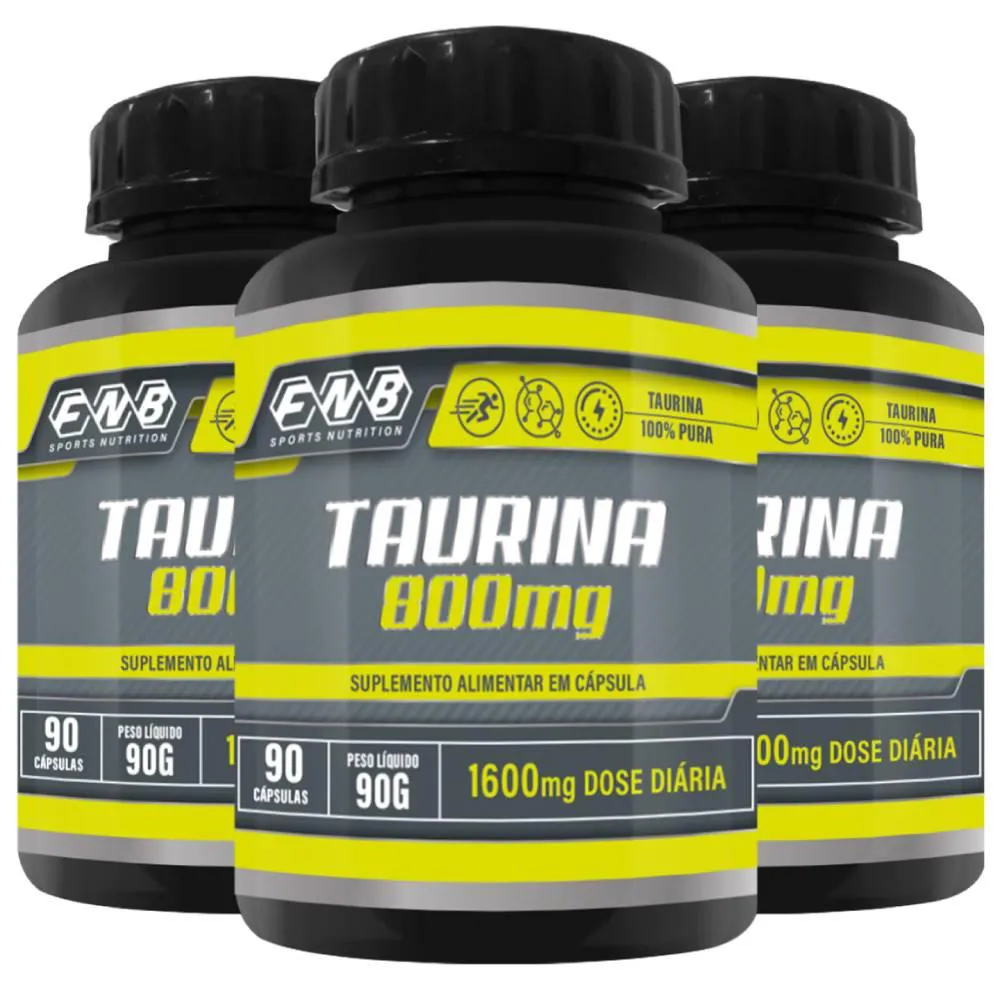 KIT 3X TAURINA 800MG 90 CáPSULAS - FNB SPORTS