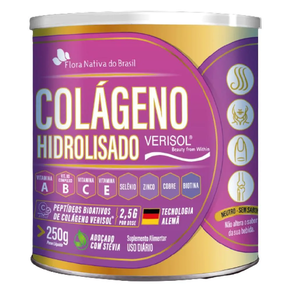 Colágeno Hidrolisado Verisol  250Gr - Flora Nativa Frutas Vermelhas