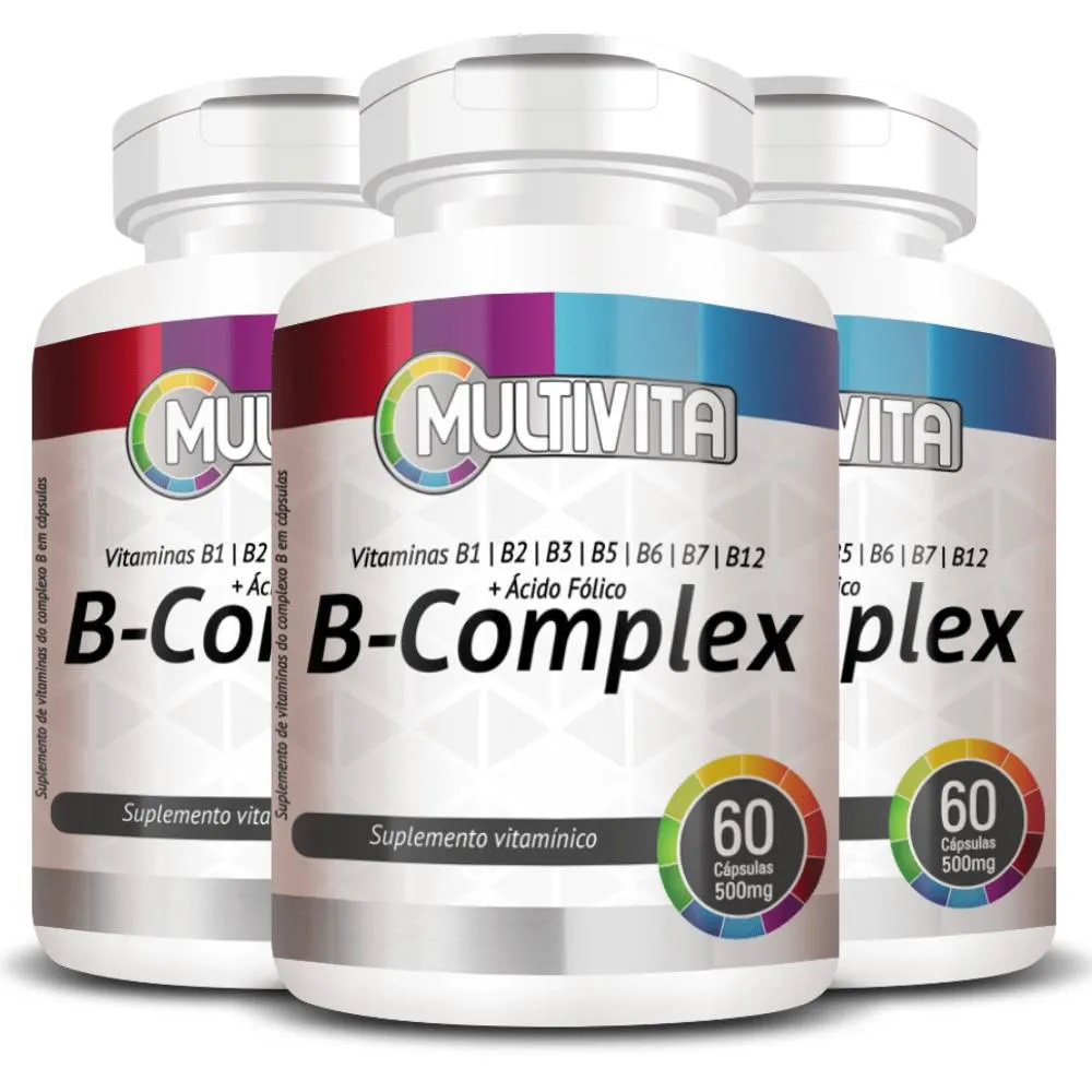 KIT 3X B-COMPLEX (VITAMINAS DO COMPLEXO B) 60 CáPSULAS - MULTIVITA