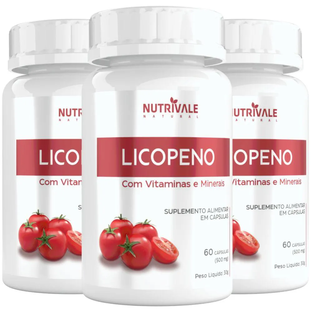 KIT3XLICOPENOCOMVITAMINASEMINERAIS60CáPSULAS-NUTRIVALE