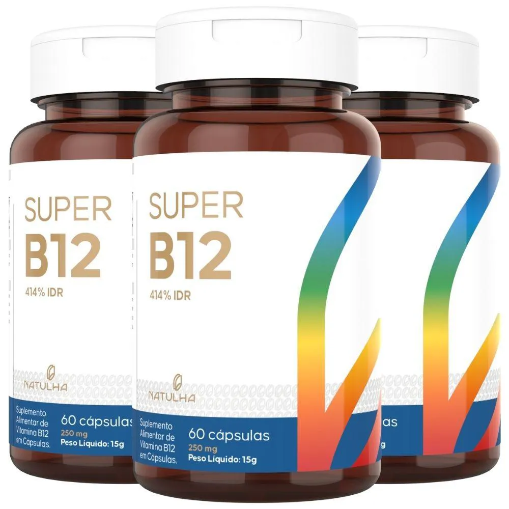 KIT 3X SUPER B12 414% IDR 60 CáPSULAS - NATULHA