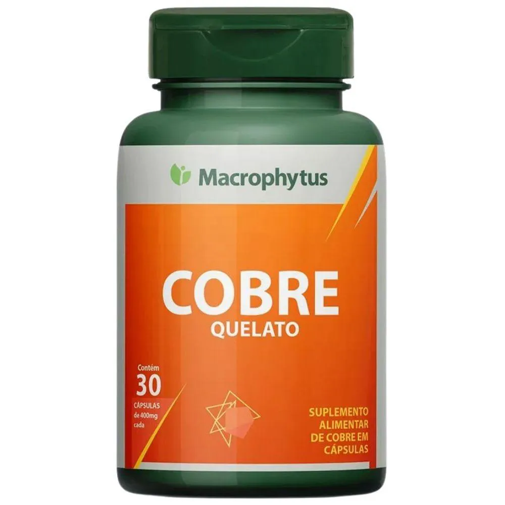 COBRE QUELATO 900MCG 30 CáPSULAS - MACROPHYTUS