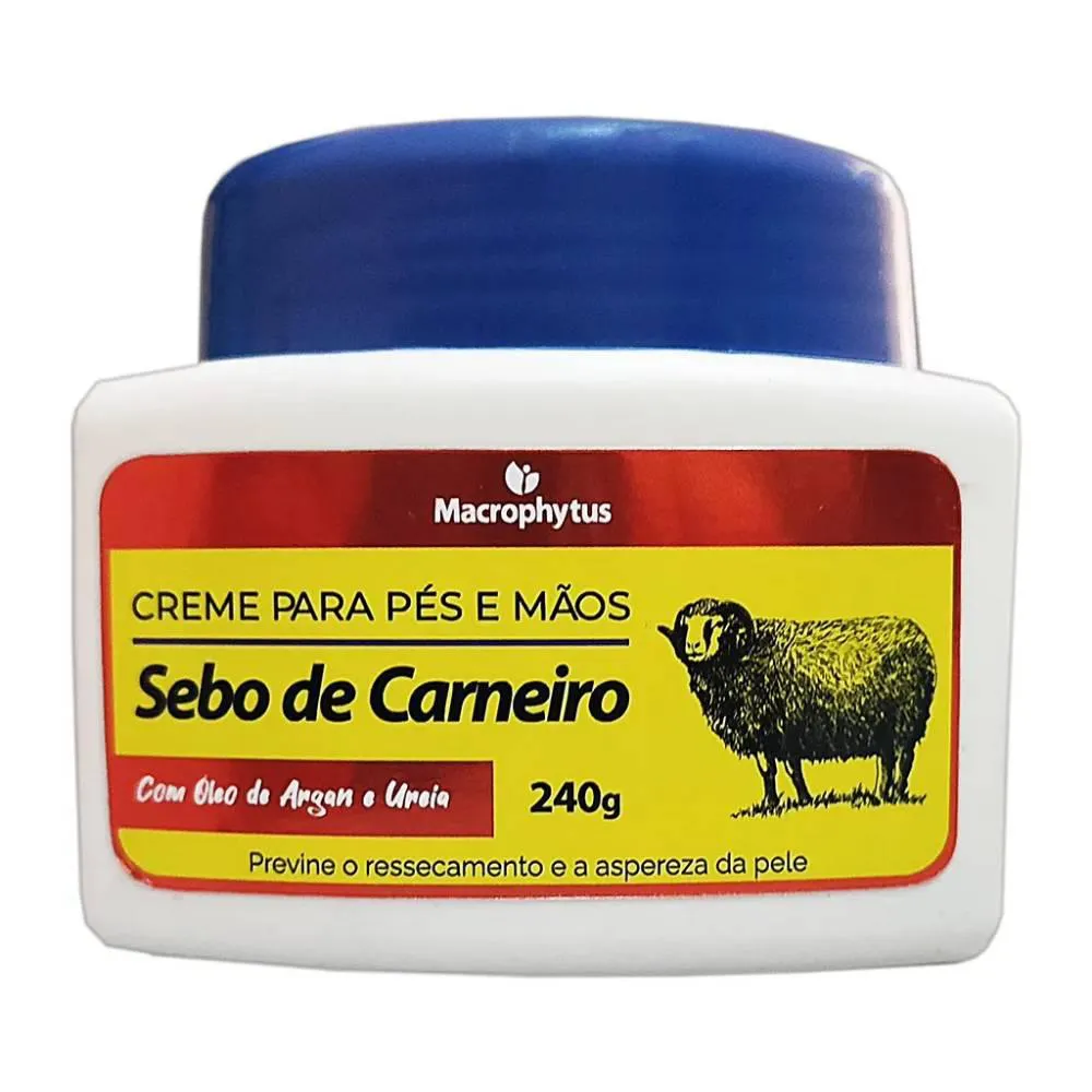 CREME PARA PéS E MãOS SEBO DE CARNEIRO 240G - MACROPHYTUS