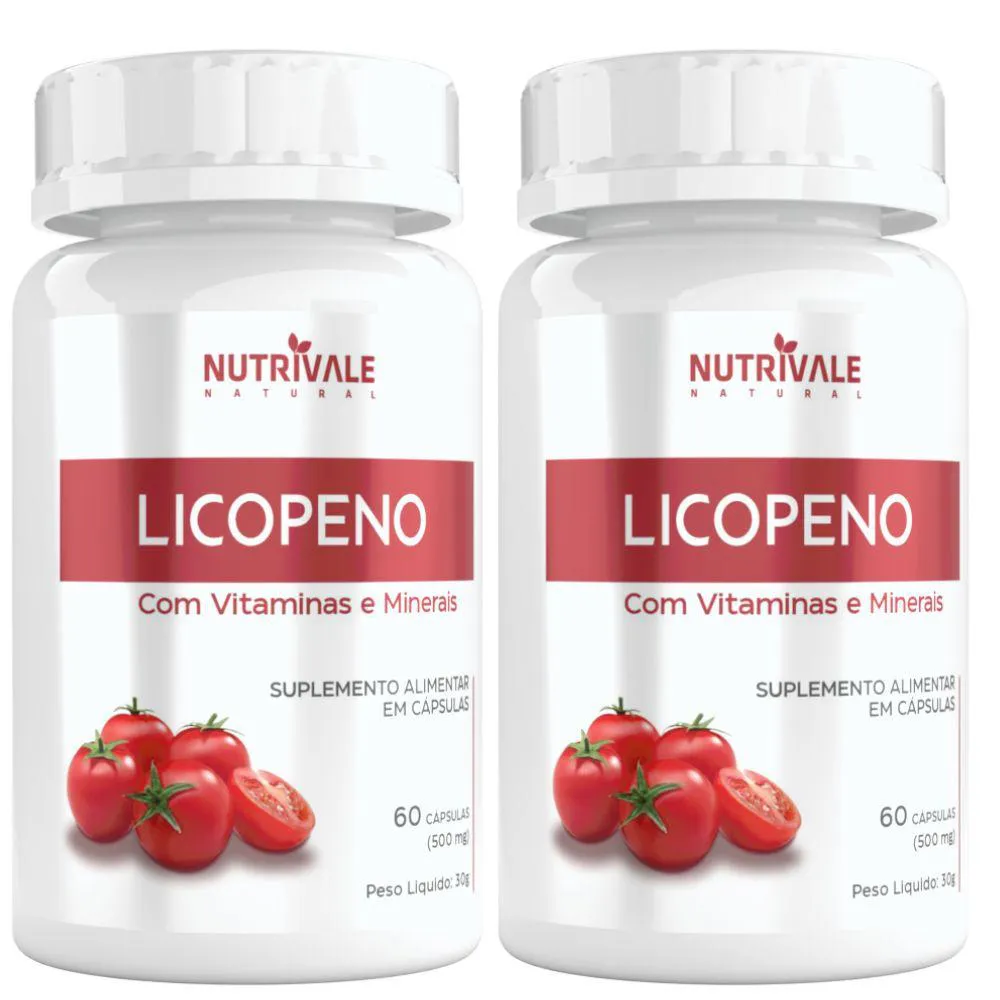 KIT 2X LICOPENO COM VITAMINAS E MINERAIS 60 CáPSULAS - NUTRIVALE