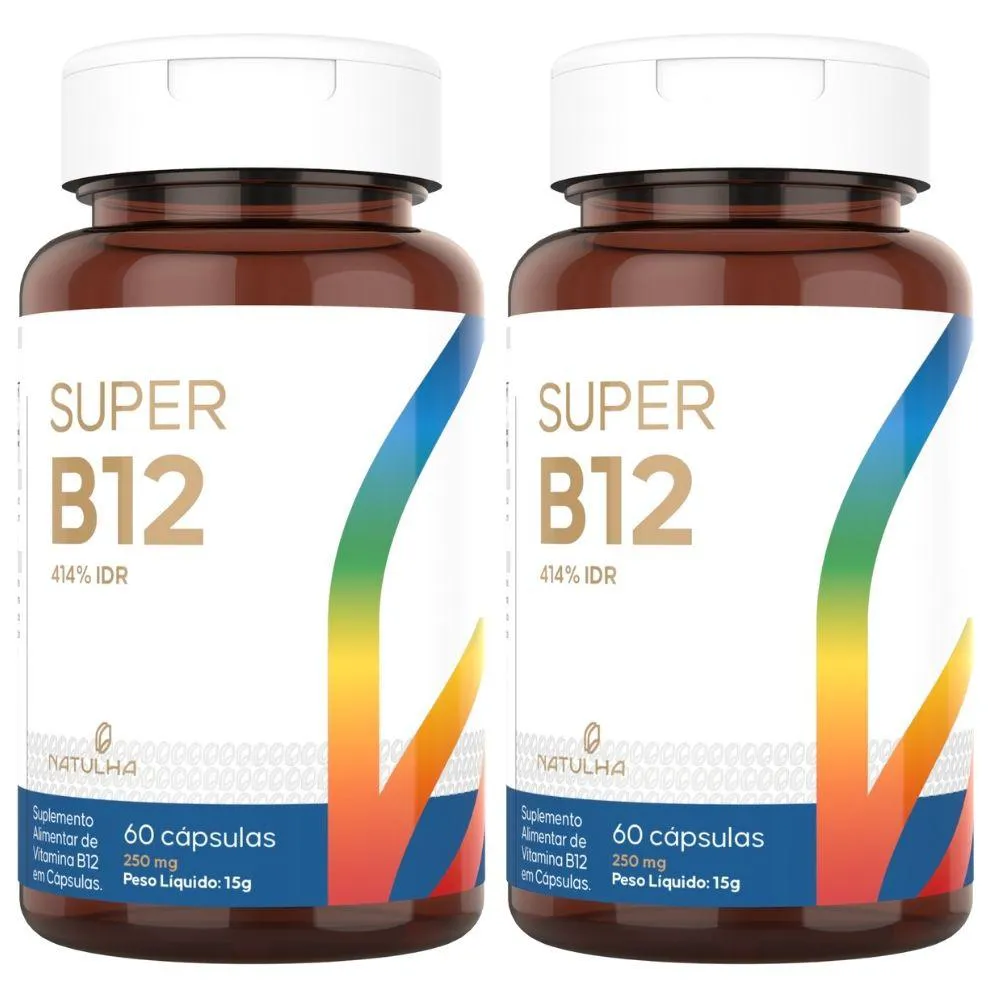 KIT 2X SUPER B12 414% IDR 60 CáPSULAS - NATULHA