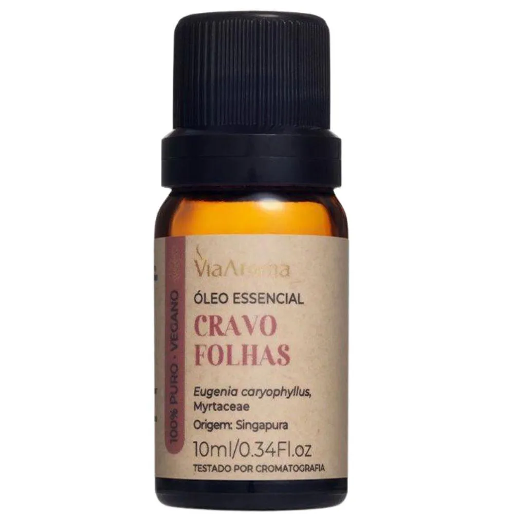 ÓLEO ESSENCIAL DE CRAVO FOLHAS 10ML - VIA AROMA