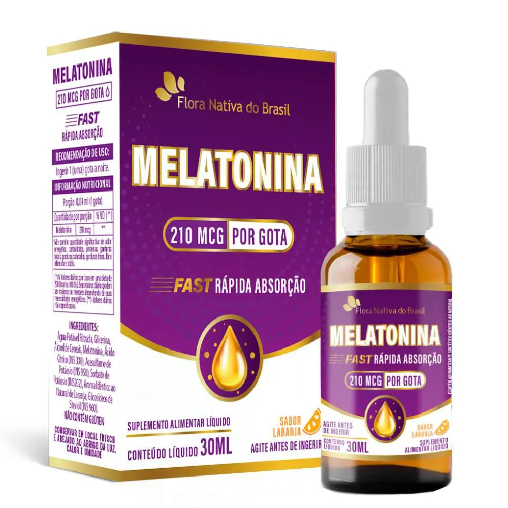 MELATONINA EM GOTAS 30ML - FLORA NATIVA Laranja