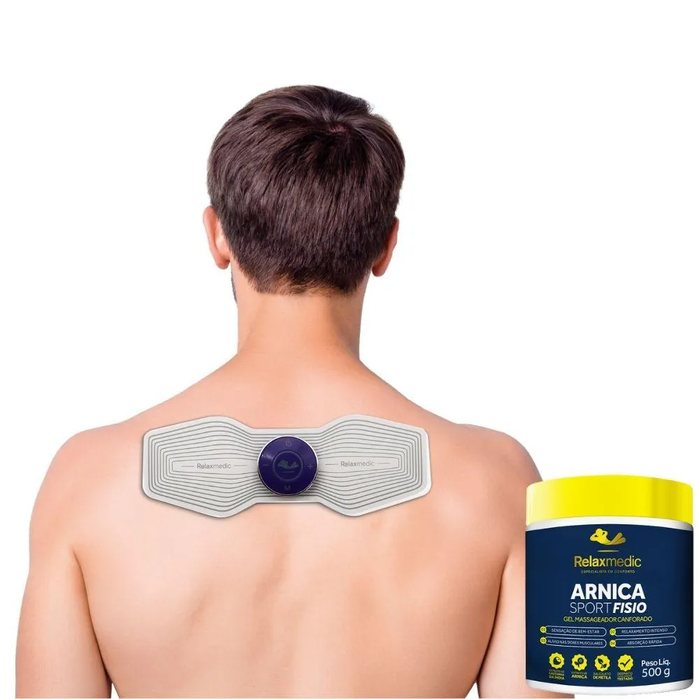 Massageador Tens Anvisa Fisioterapia + Gel Arnica Dor Relaxmedic