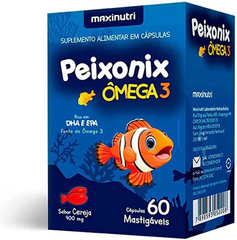 PEIXONIX ÔMEGA 3 MASTIGáVEL SABOR CEREJA MAXINUTRI 60CAPS