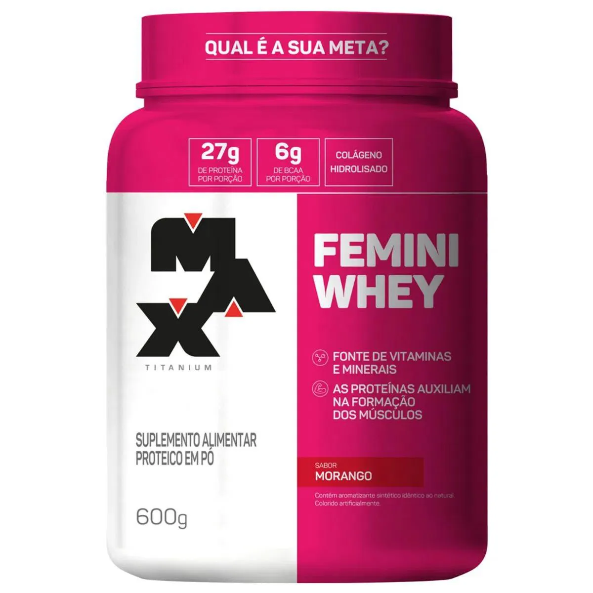 WHEY FEMININO FEMINI 600G - MAX TITANIUM