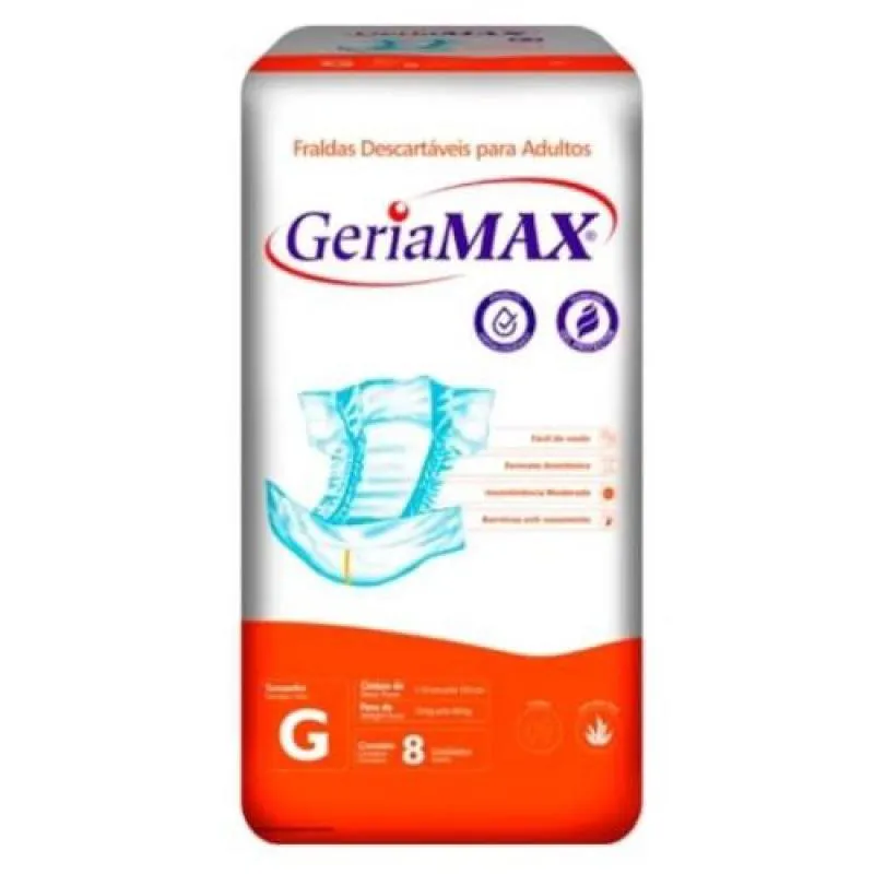 FRALDA DESCARTáVEL GERIáTRICA G C/ 8UN- GERIAMAX