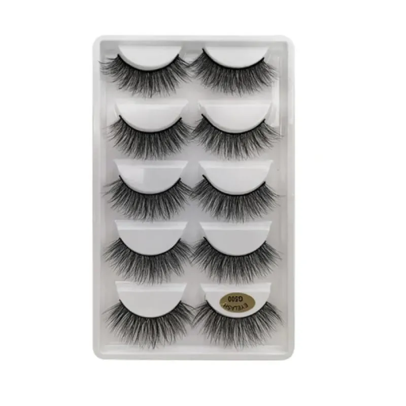 5 PARES 3D CíLIOS POSTIçOS INVISíVEL BANDA NATURAL LONG BLACK CíLIOS - KIT 5 PARES