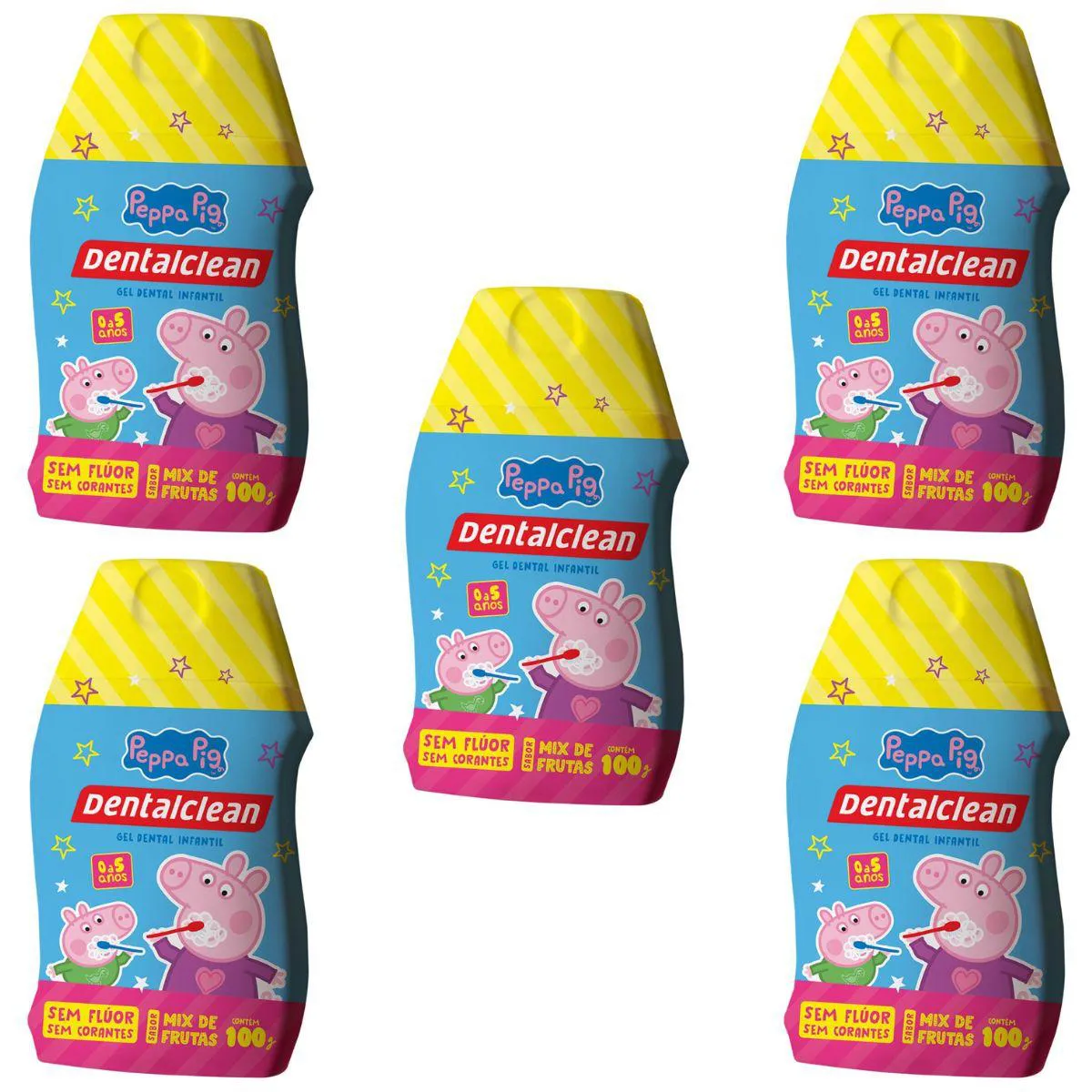 5X GEL DENTAL INFANTIL PEPPA PIG SEM FLUOR 100G -DENTALCLEAN