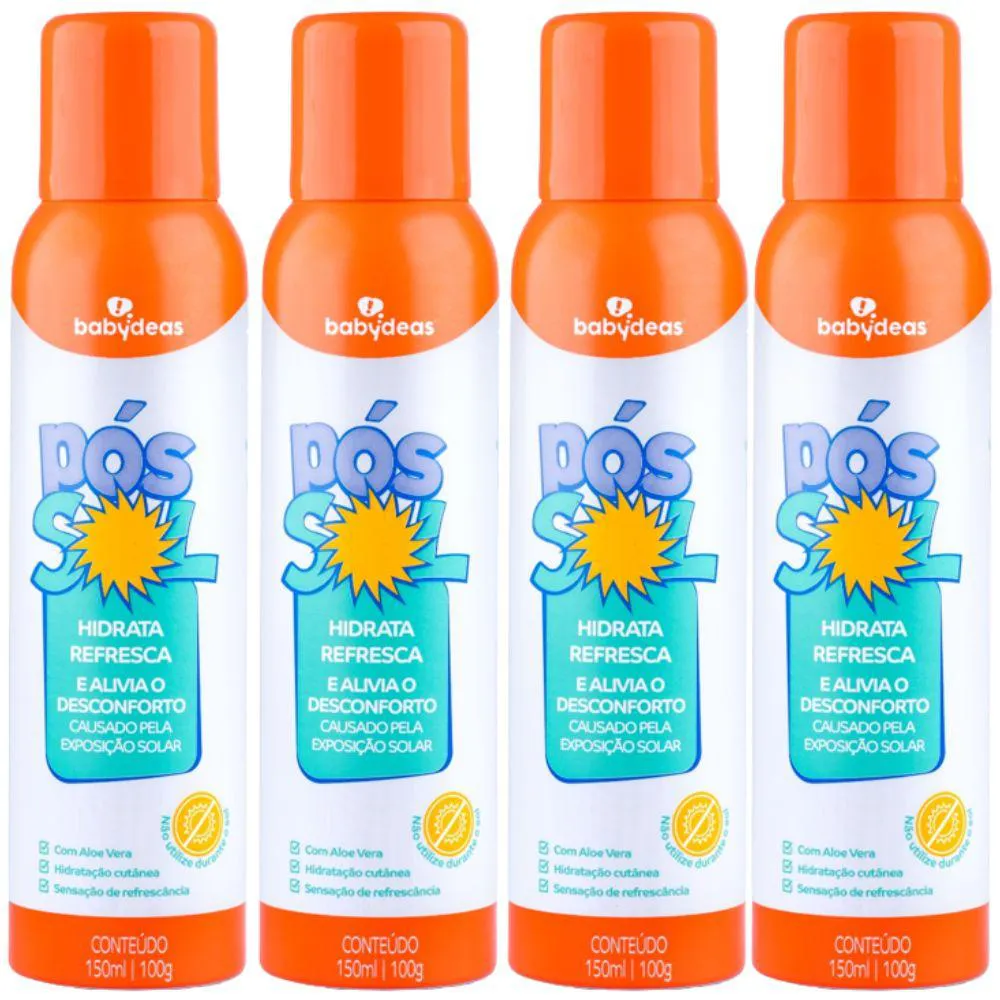 4 PÓS SOL INFANTIL REFRESCANTE - 150ML - BABYDEAS