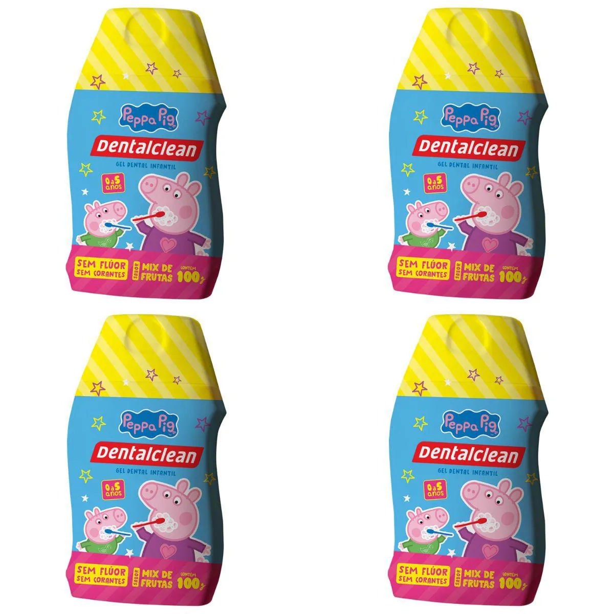 4X GEL DENTAL INFANTIL PEPPA PIG SEM FLUOR 100G -DENTALCLEAN
