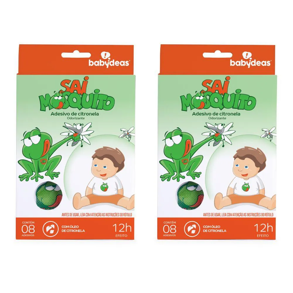 2 SAI MOSQUITO - REPELENTE NATURAL EM ADESIVO 0M+ BABYDEAS