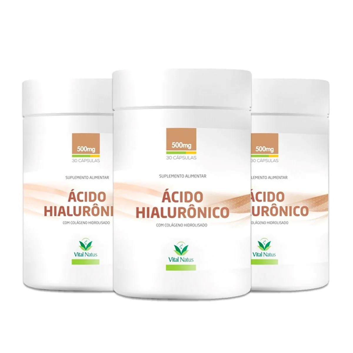 ACIDO HIALURONICO - KIT 3 FRASCOS C/30 CAPS.