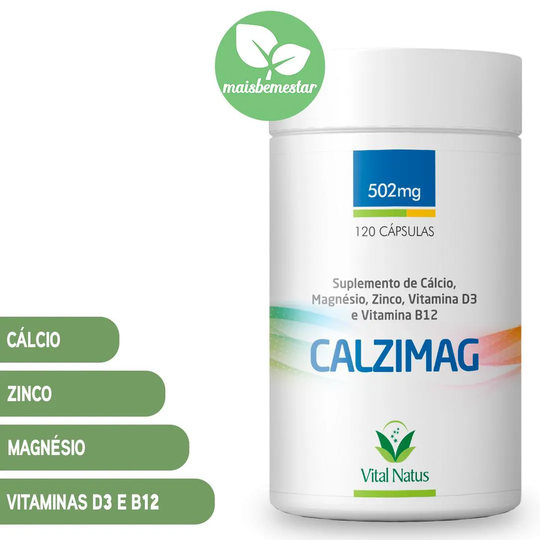 KIT REVENDER CALZIMAG CáLCIO+MAGNéSIO+ZINCO+VITAMINA D3 B12 C/120 CAPSULAS - KIT 10 FRASCOS