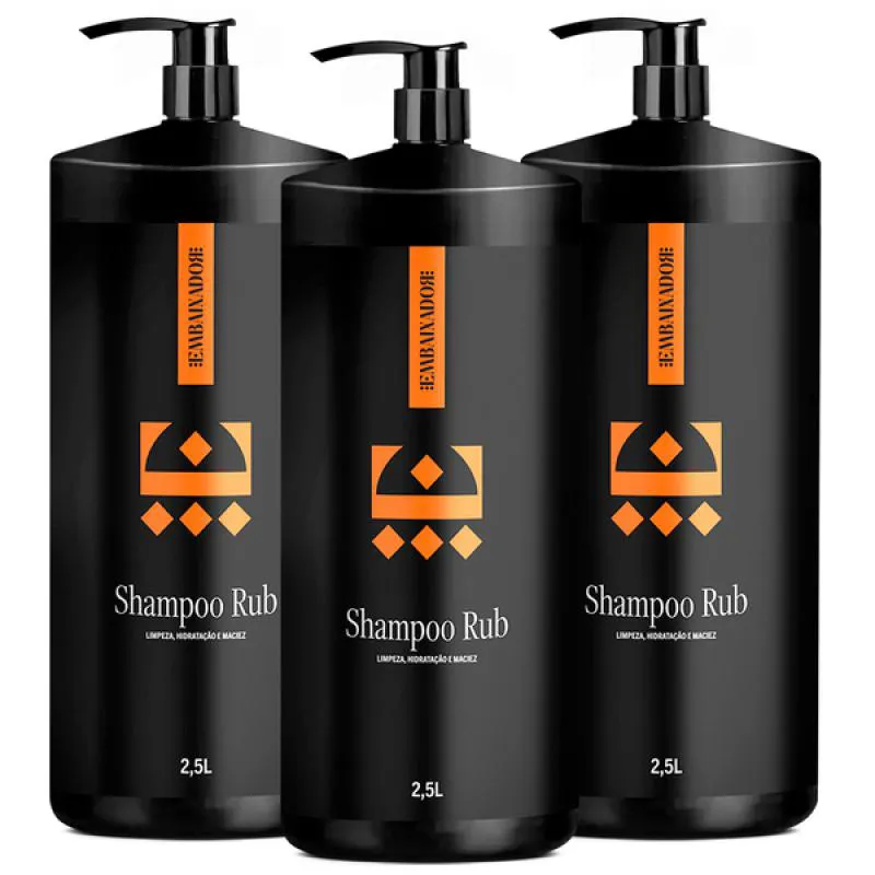 KIT 03 SHAMPOO PARA CABELO RUB EMBAIXADOR 2,5l