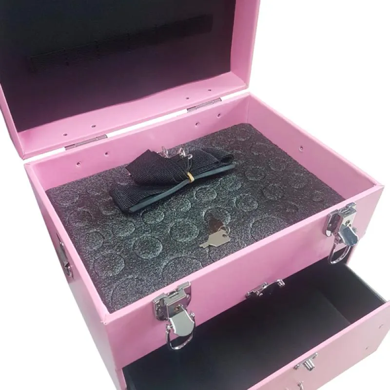 MALETA ORGANIZADORA PARA MAQUIAGEM ML-130B Rosa Claro