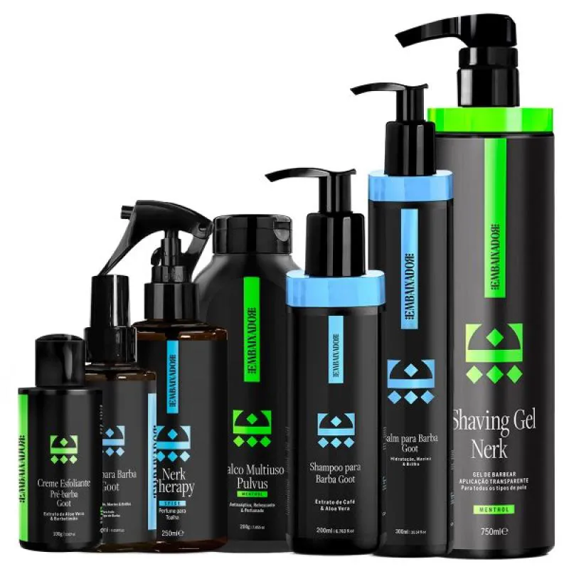KIT CUIDADOS COM A BARBA EMBAIXADOR + SHAVING NERK MENTHOL 750ml