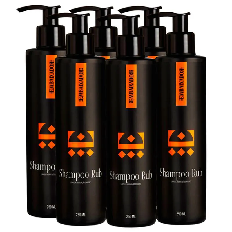 KIT 06 SHAMPOO PARA CABELO RUB EMBAIXADOR 250ml