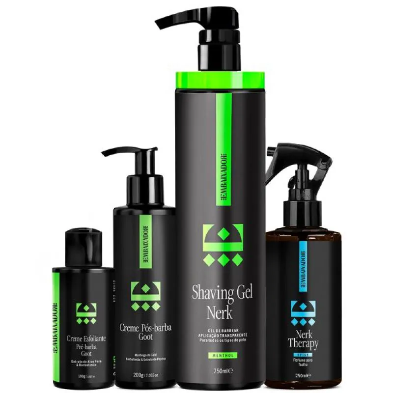 KIT BARBEAR MENTHOL EMBAIXADOR SHAVING + CREME + PERFUME SPICE 750ml