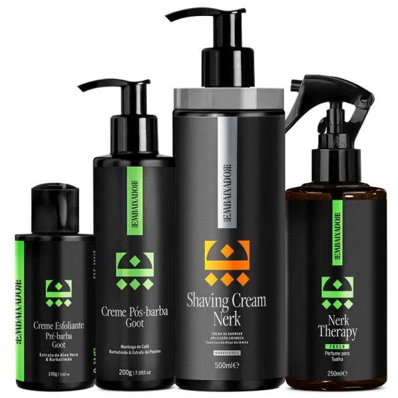 SHAVING CREAM EMBAIXADOR CREME PRé PóS BARBA + PERFUME FRESH 500ml