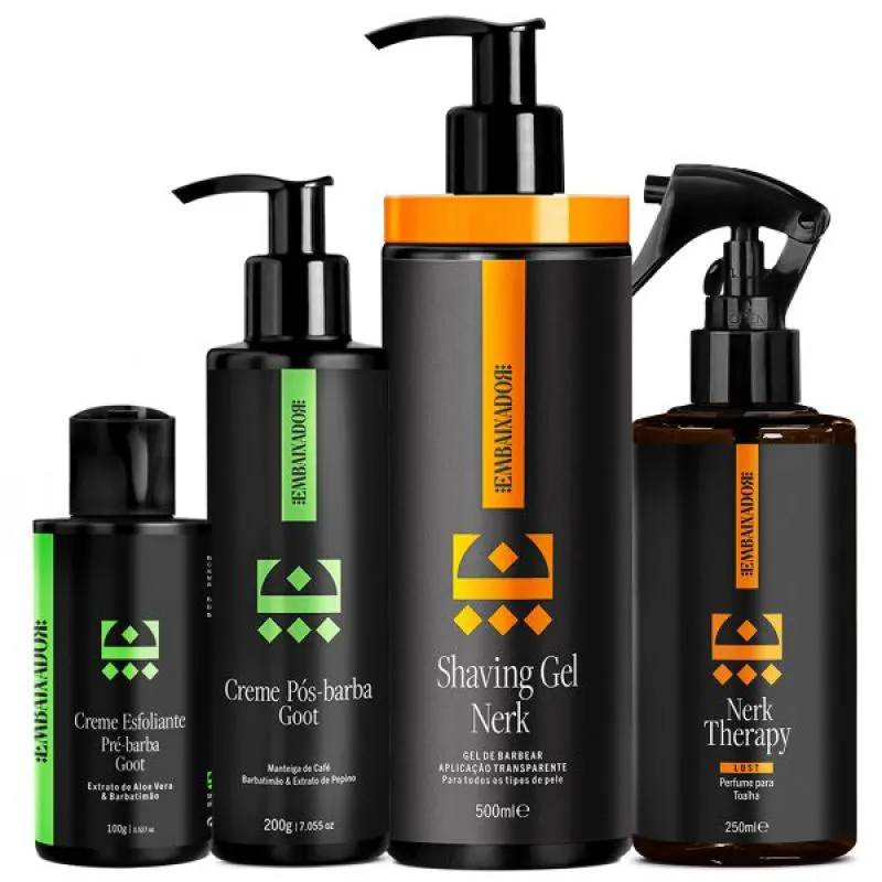 SHAVING NERK EMBAIXADOR CREME PRé E PóS BARBA + PERFUME LUST 500ml