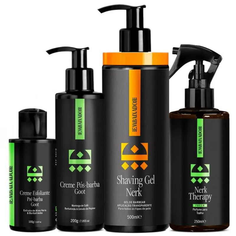 SHAVING NERK EMBAIXADOR CREME PRé E PóS BARBA + PERFUME FRESH 500ml