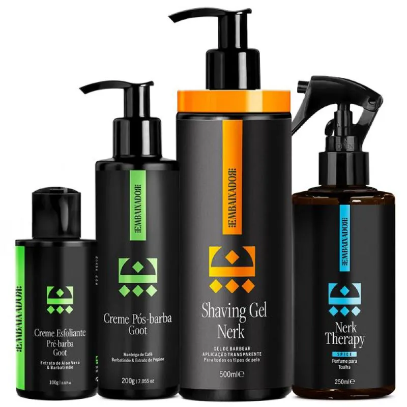 SHAVING NERK EMBAIXADOR CREME PRé E PóS BARBA + PERFUME SPICE 500ml