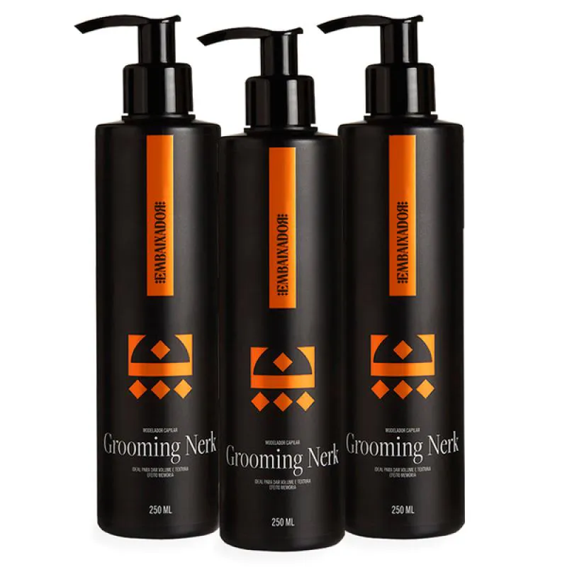 KIT 3 GROOMING MODELADOR CAPILAR NERK EMBAIXADOR 250ml