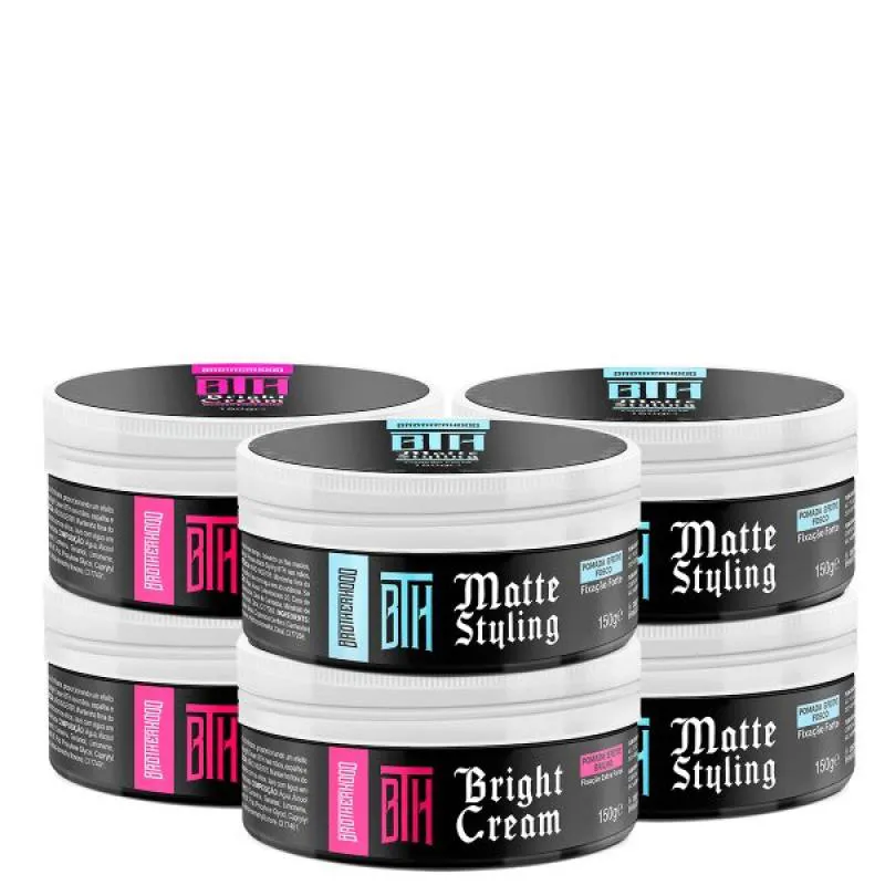 KIT 03 POMADA MATTE STYLING + 03 BRILHO BRIGHT CREAM BTH 150g