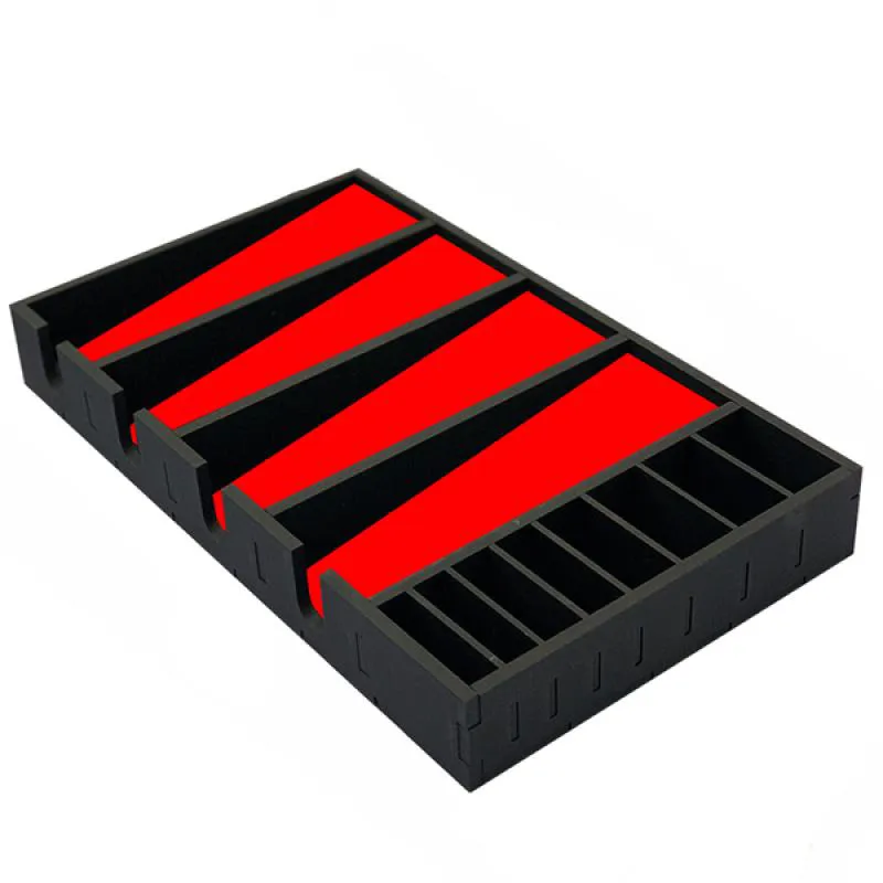 SUPORTE EM MDF PARA 4 MáQUINAS DE CORTAR CABELO E 8 PENTES Vermelho