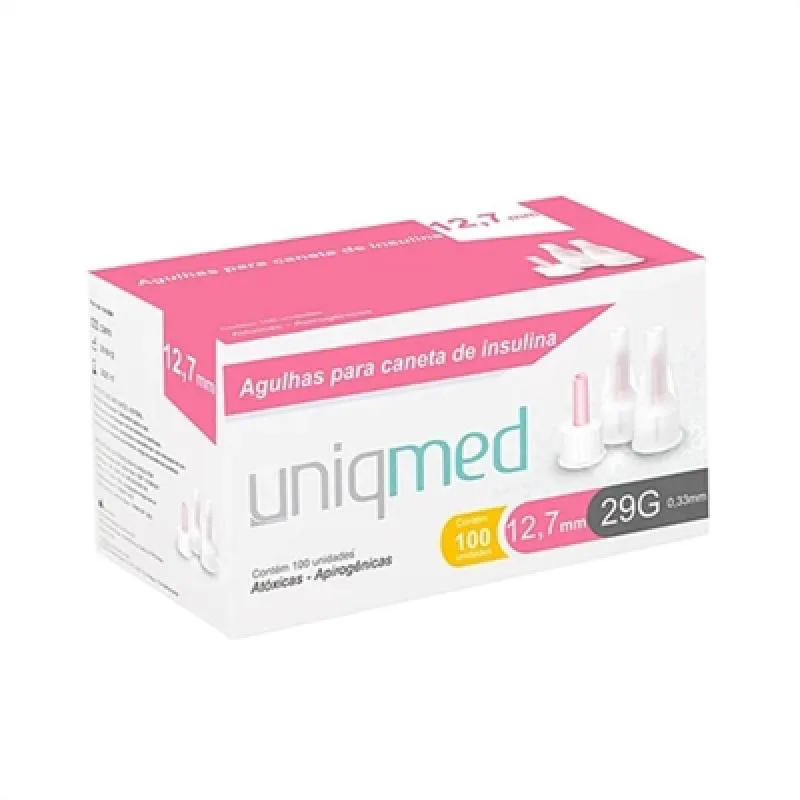 KIT 500UN AGULHA CANETA INSULINA 12,7MM 29G UNIQMED