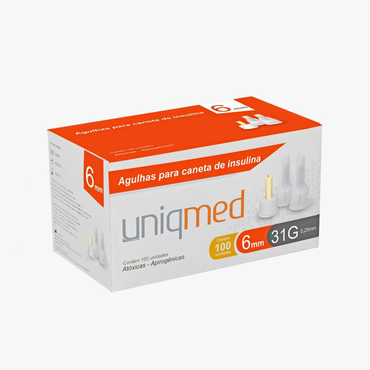 KIT 400UN AGULHA CANETA INSULINA 6MM 31G UNIQMED