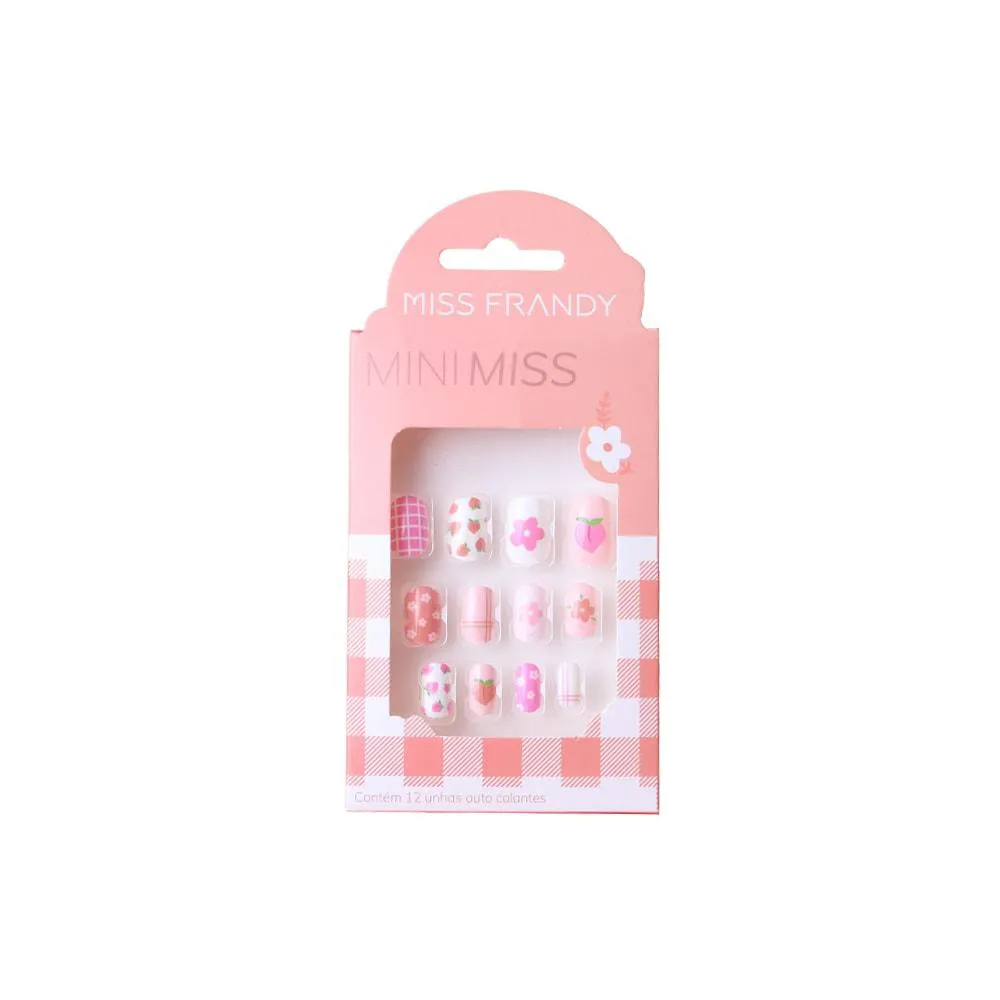 UNHA POSTIçA INFANTIL MINI MISS ROSE 12 PEçAS Pink