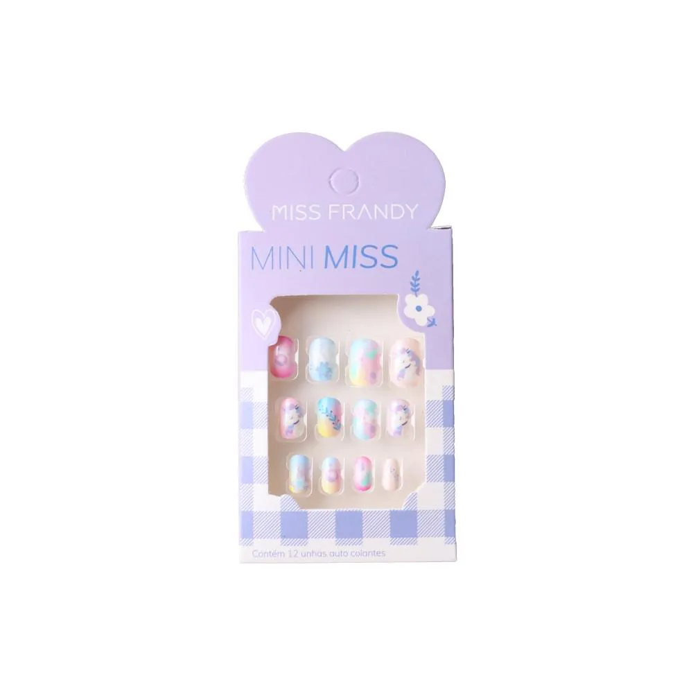 UNHA POSTIçA INFANTIL MINI MISS PURPLE 12 PEçAS Amarelo