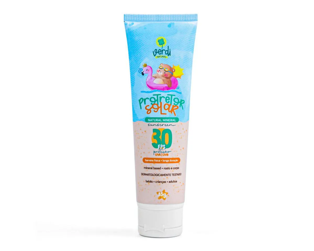 PROTETOR SOLAR NATURAL FíSICO MINERAL ORGâNICO BEBê E INFANTIL LONGA DURAçãO DERMATOLOGICAMENTE TESTADO ORGâNICO