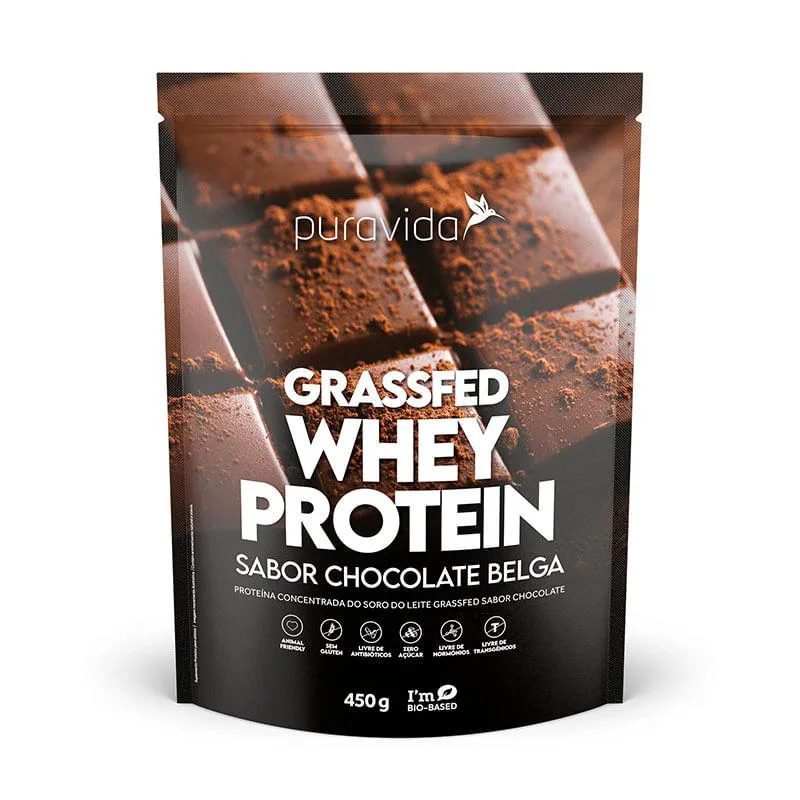 GRASSFED WHEY PROTEIN CHOCOLATE BELGA PURAVIDA 450G